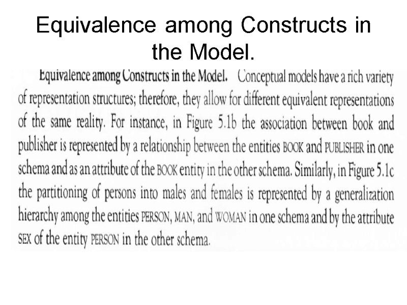 Equivalence аmоng Соnstruсts in the Model.